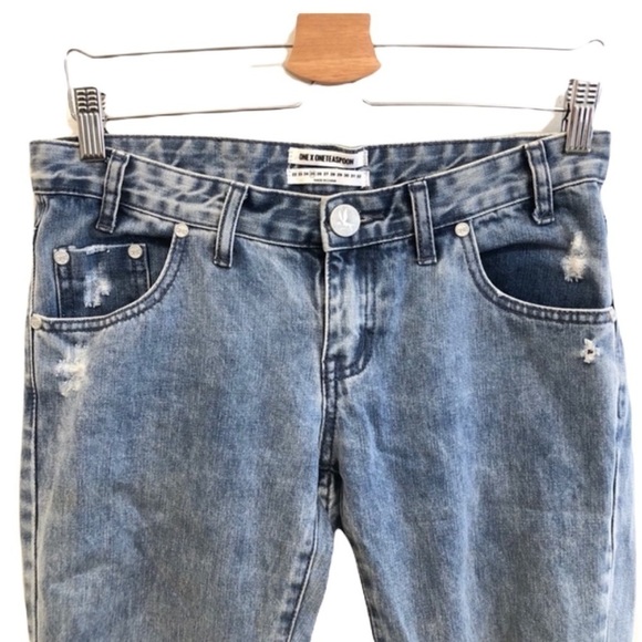 One Teaspoon Freebirds Distressed Crop Jean 25 - Picture 3 of 10